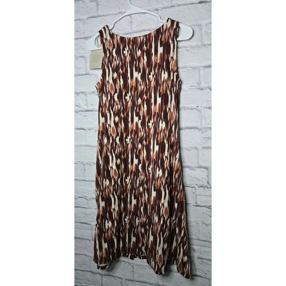 Garnet hill Geometric abstract print knee length sleeveless cotton dress XS - Picture 4 of 8